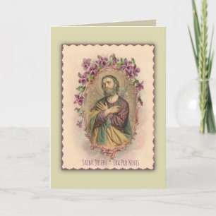 Tarjeta St. José Vintage Memorare de Floral