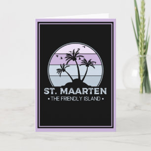 Tarjeta St. Maarten La isla amistosa retro Sint Martin