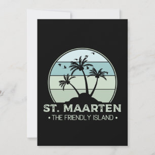 Tarjeta St. Maarten La isla amistosa retro Sint Martin