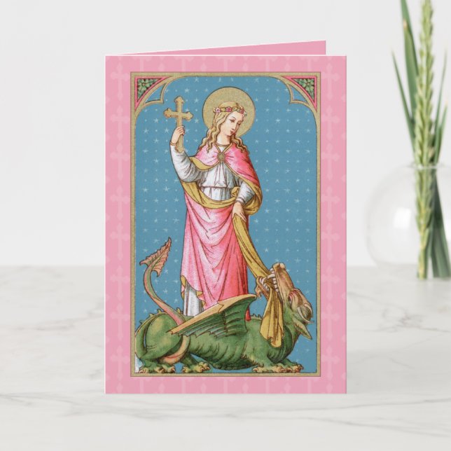 Tarjeta St. Margaret de Antioch (SAU 038) Saludo en blanco (Anverso)