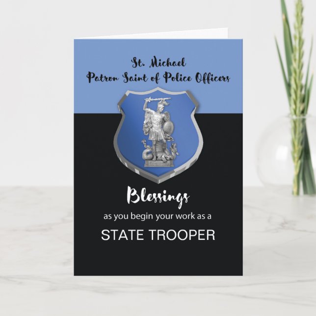 Tarjeta St. Michael Blessings to New State Trooper (Anverso)