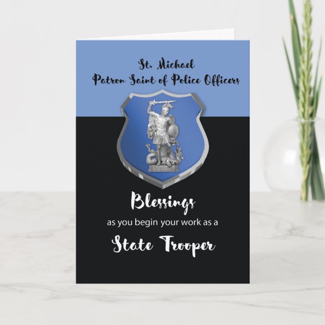 Tarjeta St. Michael Blessings to New State Trooper (Anverso)