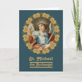 Tarjeta St Michael el Archangel (M10) Saludo en blanco