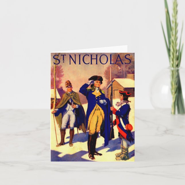 Tarjeta St. Nicholas Febrero 1929 Portada de George Washin (Anverso)