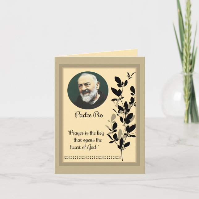 Tarjeta St. Padre Pio con cita (Anverso)