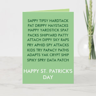 Tarjeta St. Patrick Anagram