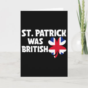 Tarjeta St Patrick Era Bandera Británica Patriótico St Pat