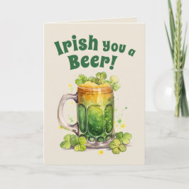 Tarjeta St. Patrick’s Day Funny Beer Mug Card– Irish Luck