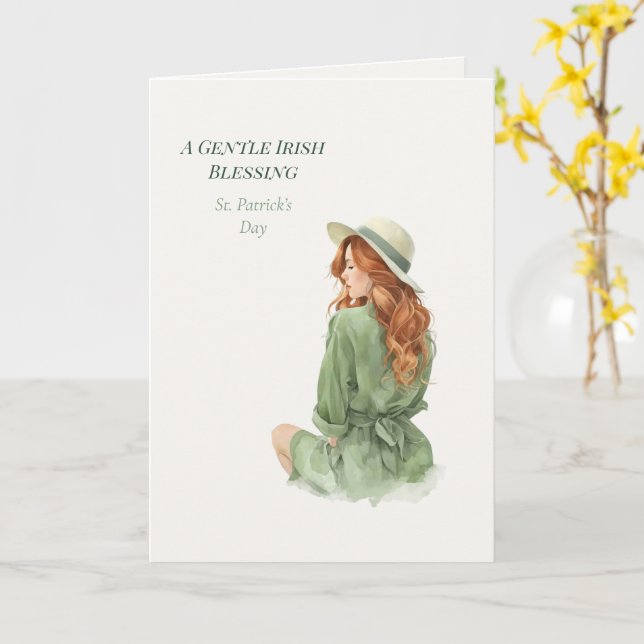 Tarjeta St. Patrick’s Day Irish Luck Poetic Greeting Card (flor amarilla)