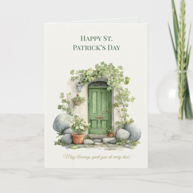Tarjeta St Patrick’s Day Irish Luck Shamrock Greeting Card (Anverso)