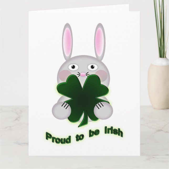 Tarjeta St. Patricks Bunny Orgulloso de ser el Shamrock ir (Anverso)