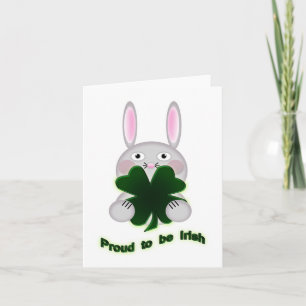 Tarjeta St. Patricks Bunny Orgulloso de ser el Shamrock ir