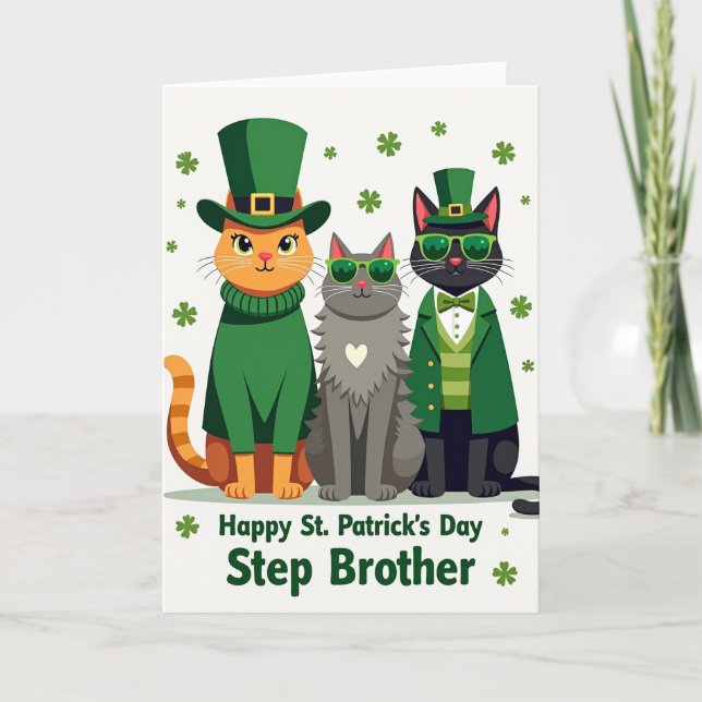 Tarjeta St Patricks Cats Step Brother Card (Anverso)