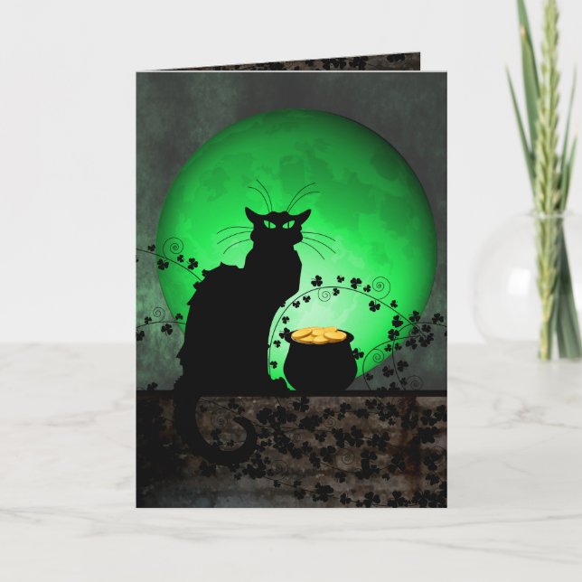 Tarjeta St. Patrick's Chat Noir (Anverso)