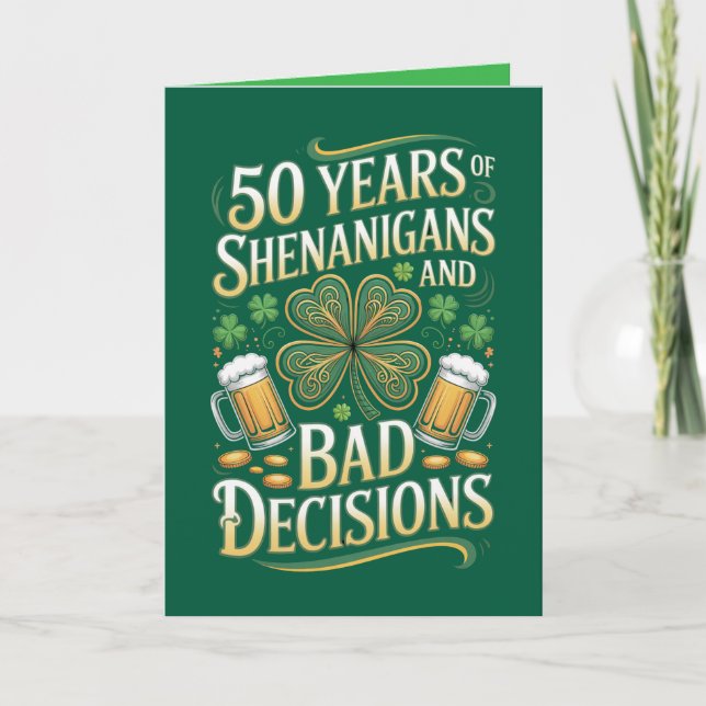 Tarjeta  St. Patrick's Day  50th Birthday Card (Anverso)