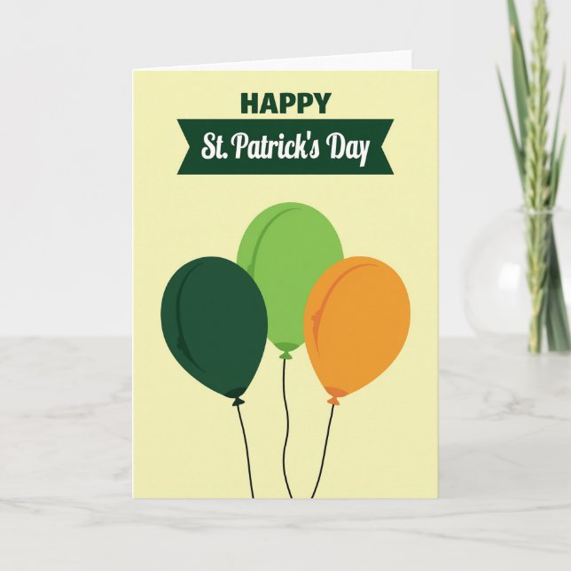 Tarjeta St Patricks Day Balloons Card (Anverso)