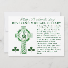 Tarjeta St. Patricks Day Celtic Cross Prayer Shamrock
