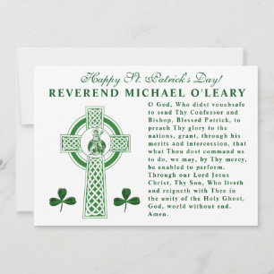 Tarjeta St. Patricks Day Celtic Cross Prayer Shamrock
