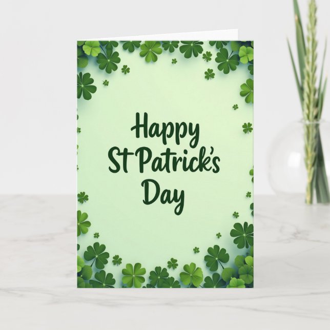 Tarjeta St Patricks Day Clover Card (Anverso)