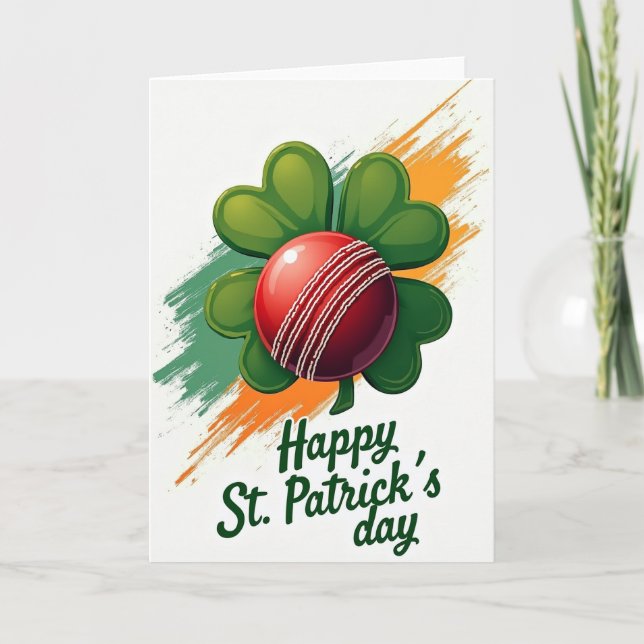 Tarjeta St Patricks Day Cricket Ball Card (Anverso)