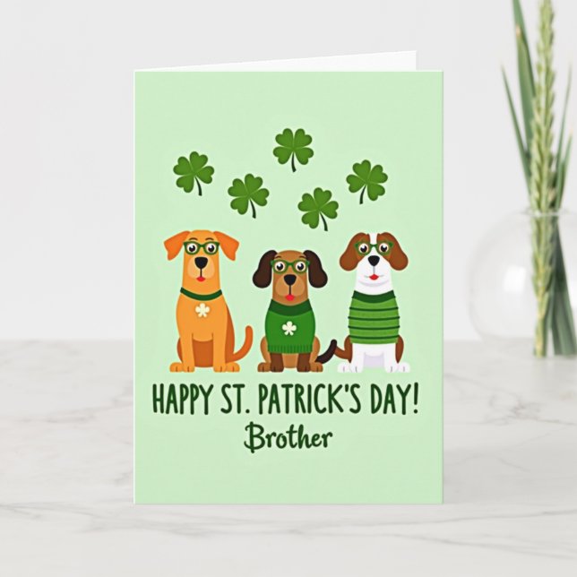 Tarjeta St Patricks Day Dog Art Card (Anverso)