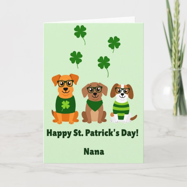 Tarjeta St Patricks Day Dogs Nana Card (Anverso)