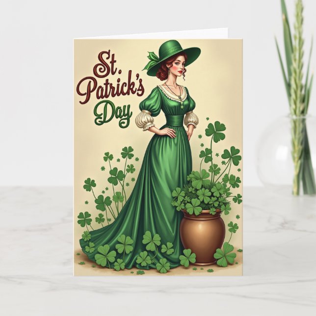 Tarjeta St Patricks Day Emerald Gown Card (Anverso)