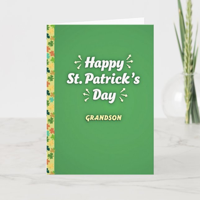Tarjeta St Patricks Day Grandson Card (Anverso)