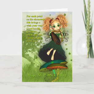 Tarjeta St. Patrick's Day - Hada irlandesa Shamroc