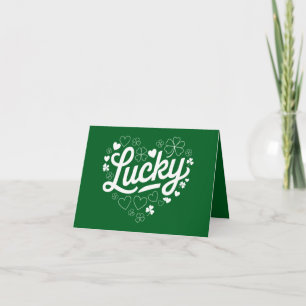 Tarjeta St Patrick's Day Heart Lucky Clover Shamrock