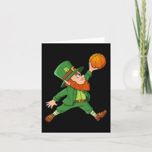 Tarjeta St Patricks Day Leprechaun Basketball Lucky Boys G