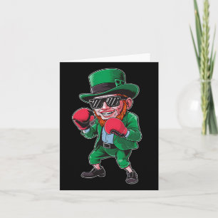 Tarjeta St Patricks Day Leprechaun Mostrando Habilidades d