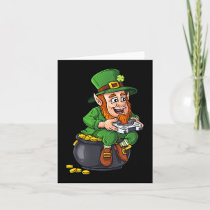 Tarjeta St Patricks Day Leprechaun Video Game Controller B