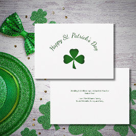 Tarjeta St. Patrick's Day Lucky Green Shamrock Holiday