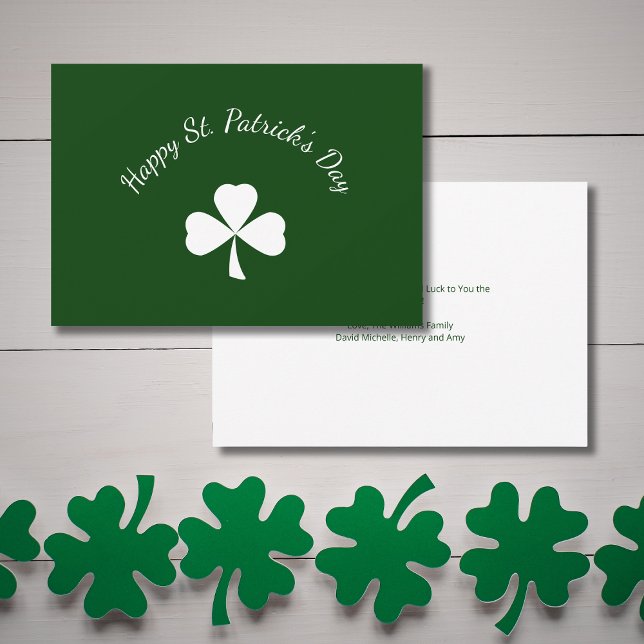 Tarjeta St. Patrick's Day Lucky Shamrock Green Holiday (Subido por el creador)