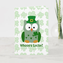 Tarjeta St. Patrick's Day Owl Greeting Card