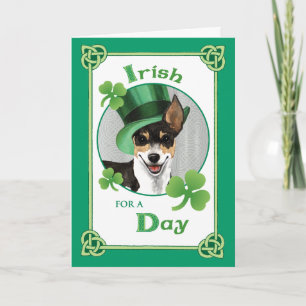 Tarjeta St. Patrick's Day Rat Terrier
