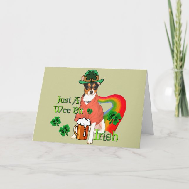 Tarjeta St. Patrick's Day Rat Terrier (Anverso)