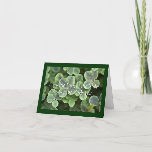 Tarjeta St. Patrick's Day Shamrock (Anverso)