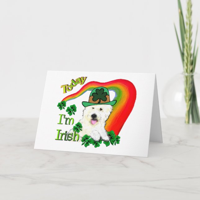 Tarjeta St. Patrick's Day Westie (Anverso)