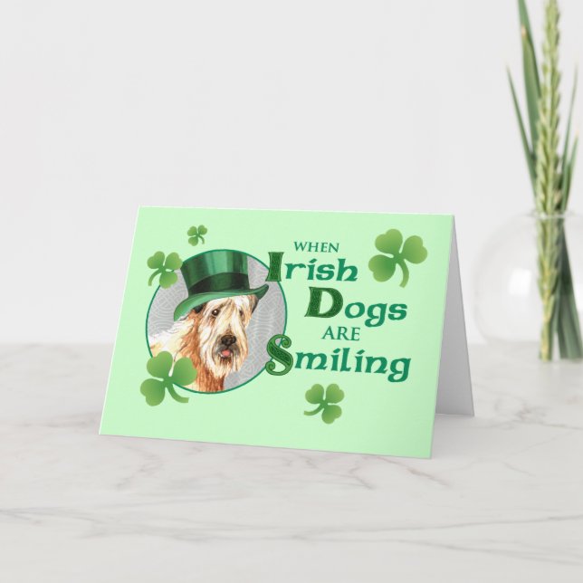 Tarjeta St. Patrick's Day Wheaten Terrier (Anverso)