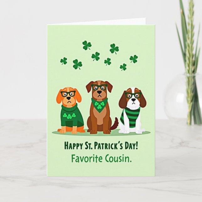 Tarjeta St Patricks Dogs Cousin Card (Anverso)