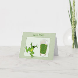 Tarjeta St. Patrick's Green Beer and Frog