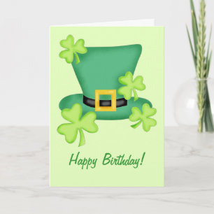 Tarjeta St. Patrick's Happy Birthday Shamrock