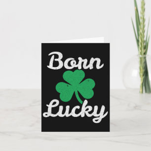 Tarjeta St Patricks Nacido Afortunado Descendiente Irlandé