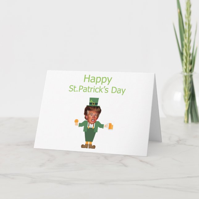 Tarjeta st patricys trump leprechaun (Anverso)