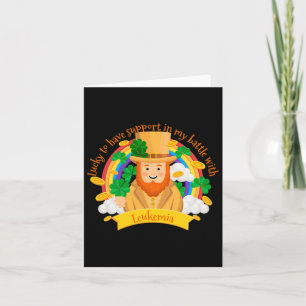 Tarjeta St Patrones Cuatro Alumnos Leprechaun Leukemia A