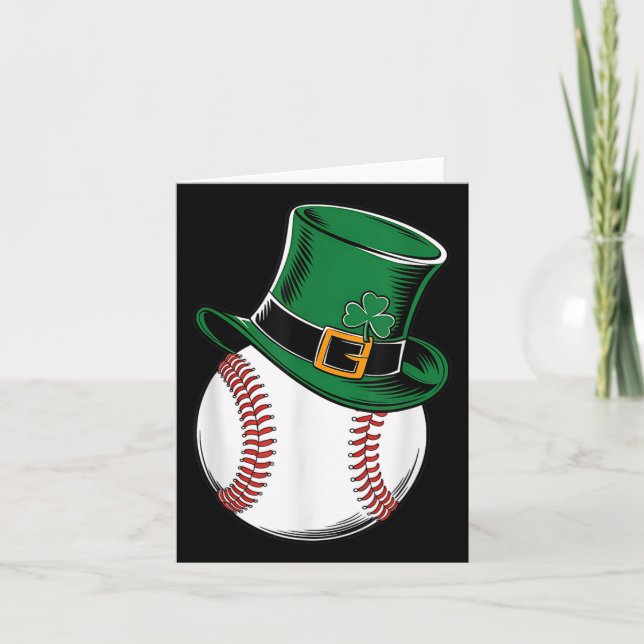 Tarjeta St Patrons Day Béisbol Shamrock (Anverso)