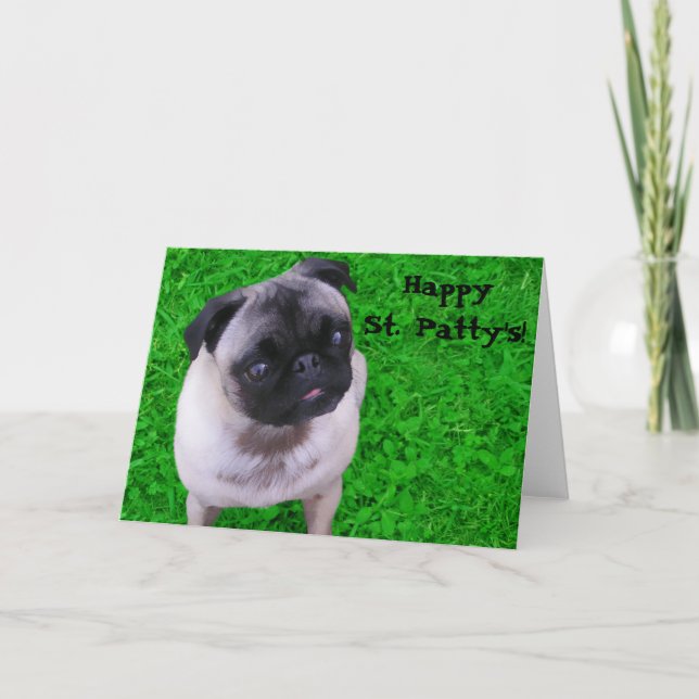 Tarjeta St. Patty's Pug (Anverso)