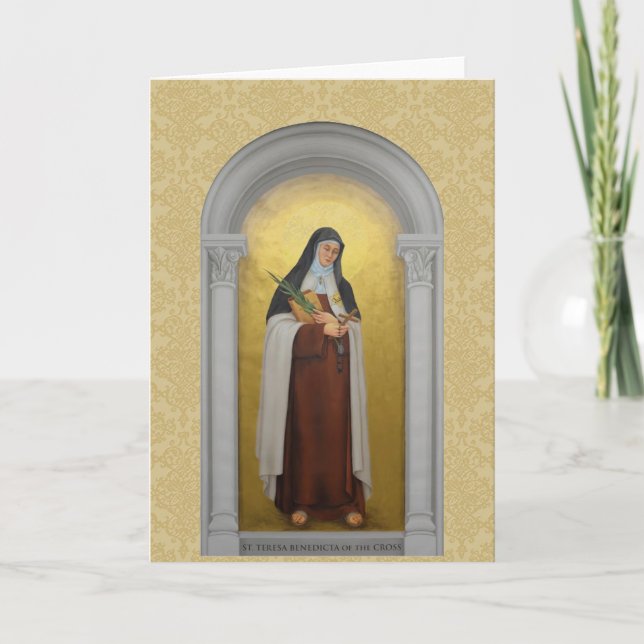 Tarjeta St Teresa Benedicta del santo carmelita cruzado (Anverso)